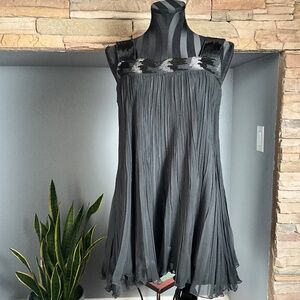 Komarov Y2K Sequins Pleated Party Top Cocktail Event Indie Grunge Black M